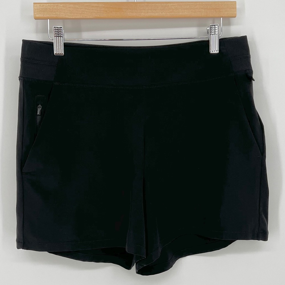 Athleta Women Brooklyn Athletic Shorts Size 10 Black Hiking Activewear Sporty